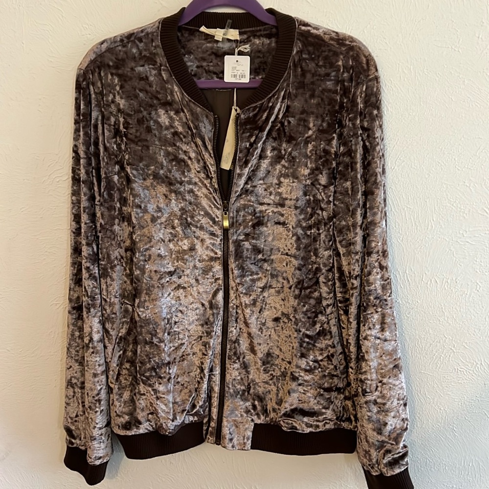 Purple Velvet Bomber Jacket